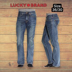 Lucky Brand 121 Heritage Slim Denim Relaxed Fit Straight Leg Button Fly Jeans